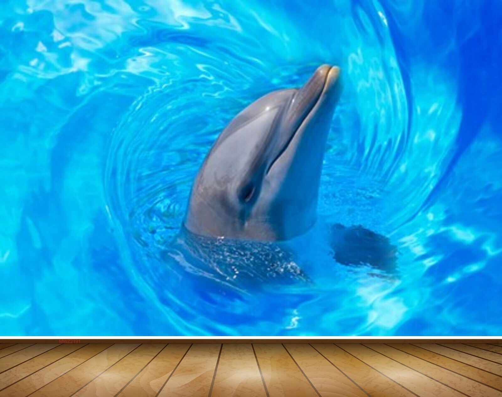 Avikalp MWZ2191 Blue Sea Dolphins Water HD Wallpaper