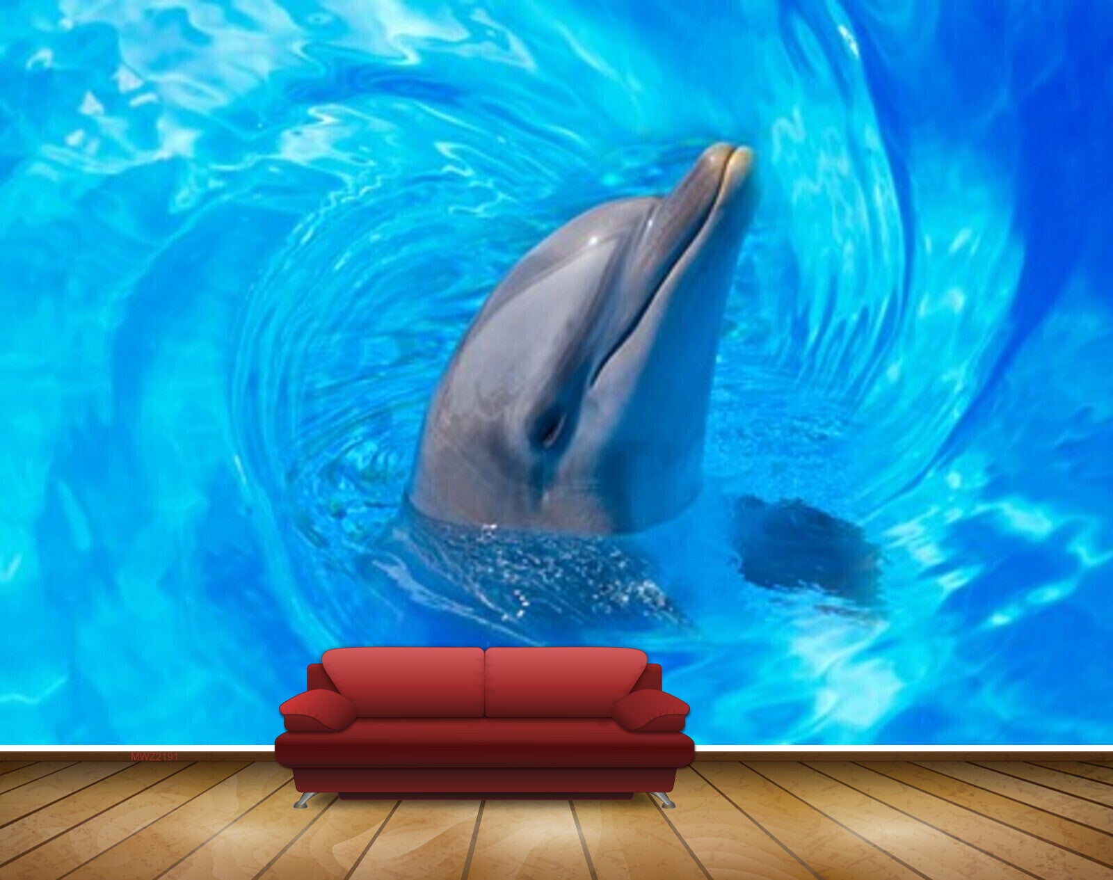 Avikalp MWZ2191 Blue Sea Dolphins Water HD Wallpaper