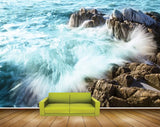 Avikalp MWZ2214 Sea Stones Waves Water Ocean HD Wallpaper
