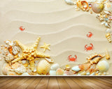 Avikalp MWZ2220 Sand Starfishes Crabs Shells HD Wallpaper