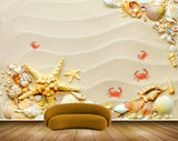 Avikalp MWZ2220 Sand Starfishes Crabs Shells HD Wallpaper