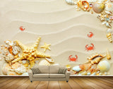 Avikalp MWZ2220 Sand Starfishes Crabs Shells HD Wallpaper