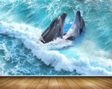 Avikalp MWZ2223 Sea Dolphins Water Ocean HD Wallpaper