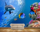 Avikalp MWZ2224 Sea Fishes Anemones Dolphins Underwater Ocean Water HD Wallpaper