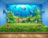 Avikalp MWZ2233 Sea Whales Fishes Octopus Turtle Plants Dolphins Water Ocean HD Wallpaper