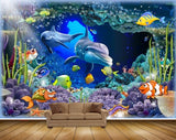 Avikalp MWZ2235 Sea Dolphins Fishes Plants Corals Underwater Water Ocean HD Wallpaper