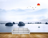 Avikalp MWZ2244 Sea Sun Birds Stones Nature Water Ocean HD Wallpaper