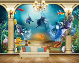 Avikalp MWZ2246 Sea Lamps Dolphins Fishes Starfish Plants Underwater Water Ocean HD Wallpaper