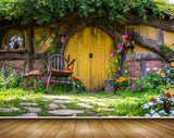 Avikalp MWZ2258 Trees Flowers Chair Pots Background HD Wallpaper