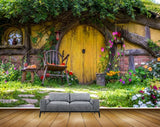 Avikalp MWZ2258 Trees Flowers Chair Pots Background HD Wallpaper