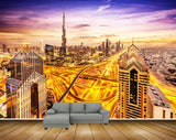 Avikalp MWZ2265 Purple Orange Building Roads Sky Burj Khalifa Dubai Travel City HD Wallpaper