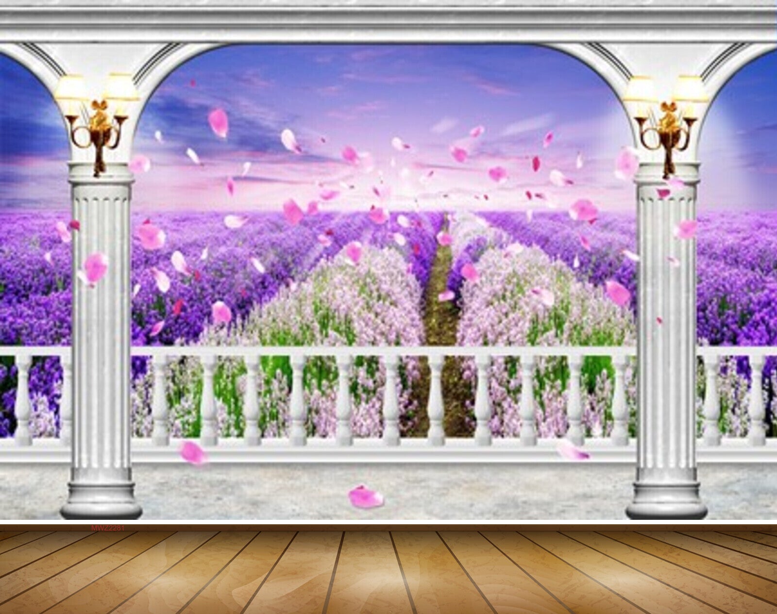 Avikalp MWZ2281 Pink White Flowers Purple Plants Background HD Wallpaper