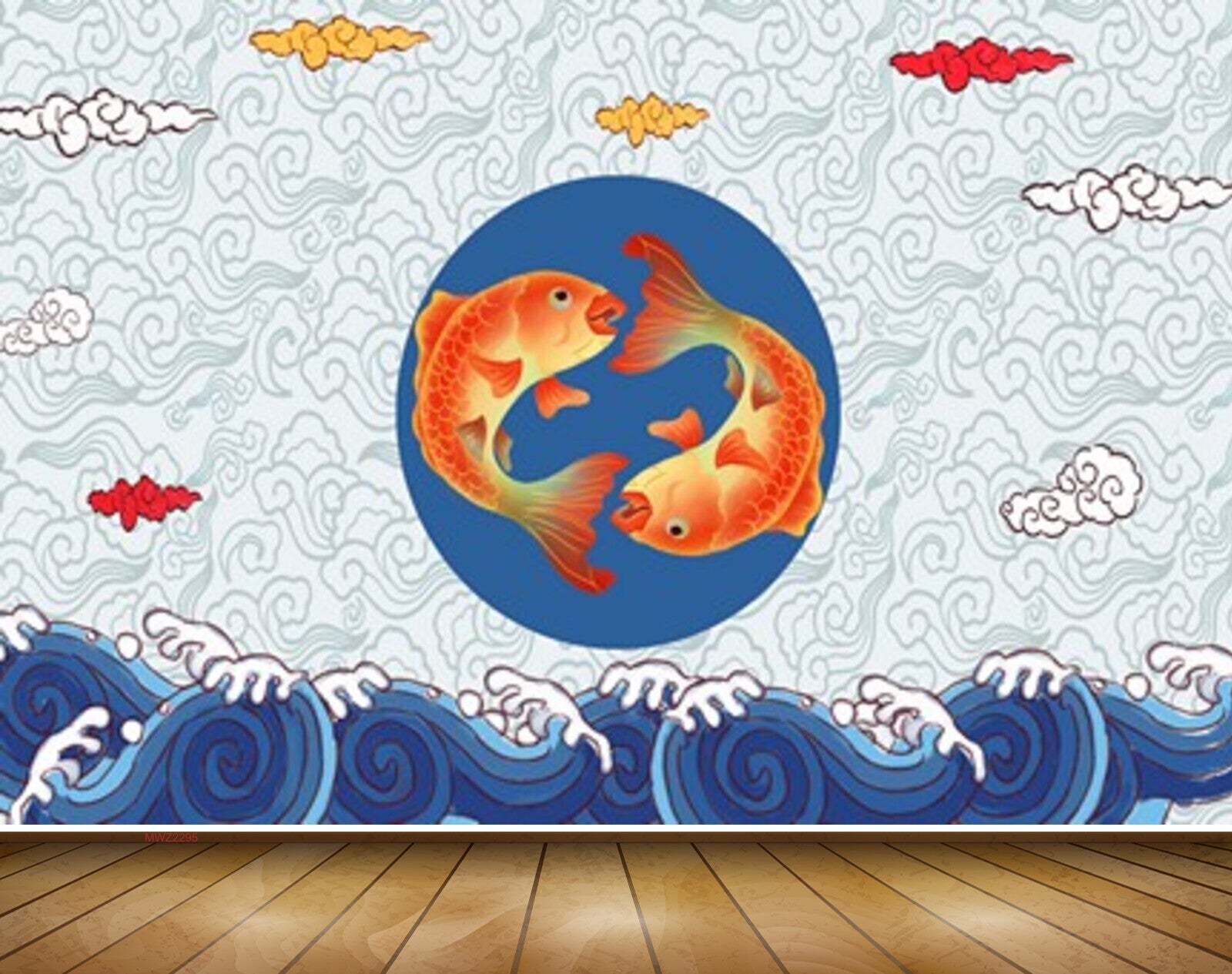 Avikalp MWZ2295 Orange Fishes Anemones HD Wallpaper