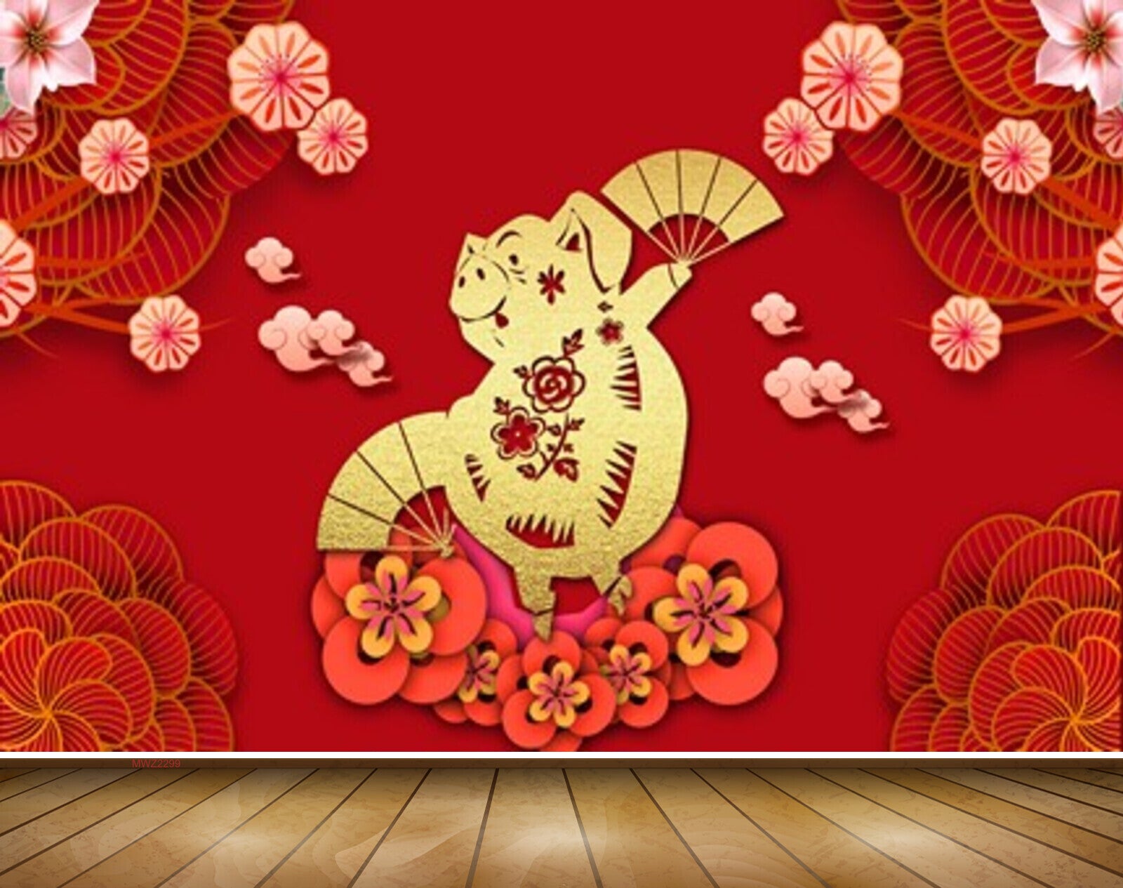 Avikalp MWZ2299 Pink White Red Flowers Teddy Bear HD Wallpaper