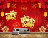 Avikalp MWZ2300 Yellow Animals Red Flowers Lamps HD Wallpaper