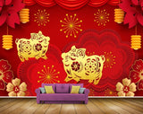 Avikalp MWZ2300 Yellow Animals Red Flowers Lamps HD Wallpaper