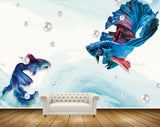 Avikalp MWZ2313 Sea Blue Green Fishes HD Wallpaper