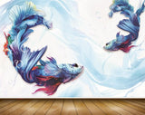Avikalp MWZ2314 Blue Green Fishes Sea HD Wallpaper