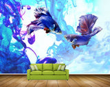 Avikalp MWZ2315 Purple Blue Fishes HD Wallpaper