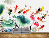 Avikalp MWZ2330 Fishes Anemones Leaves Stones HD Wallpaper