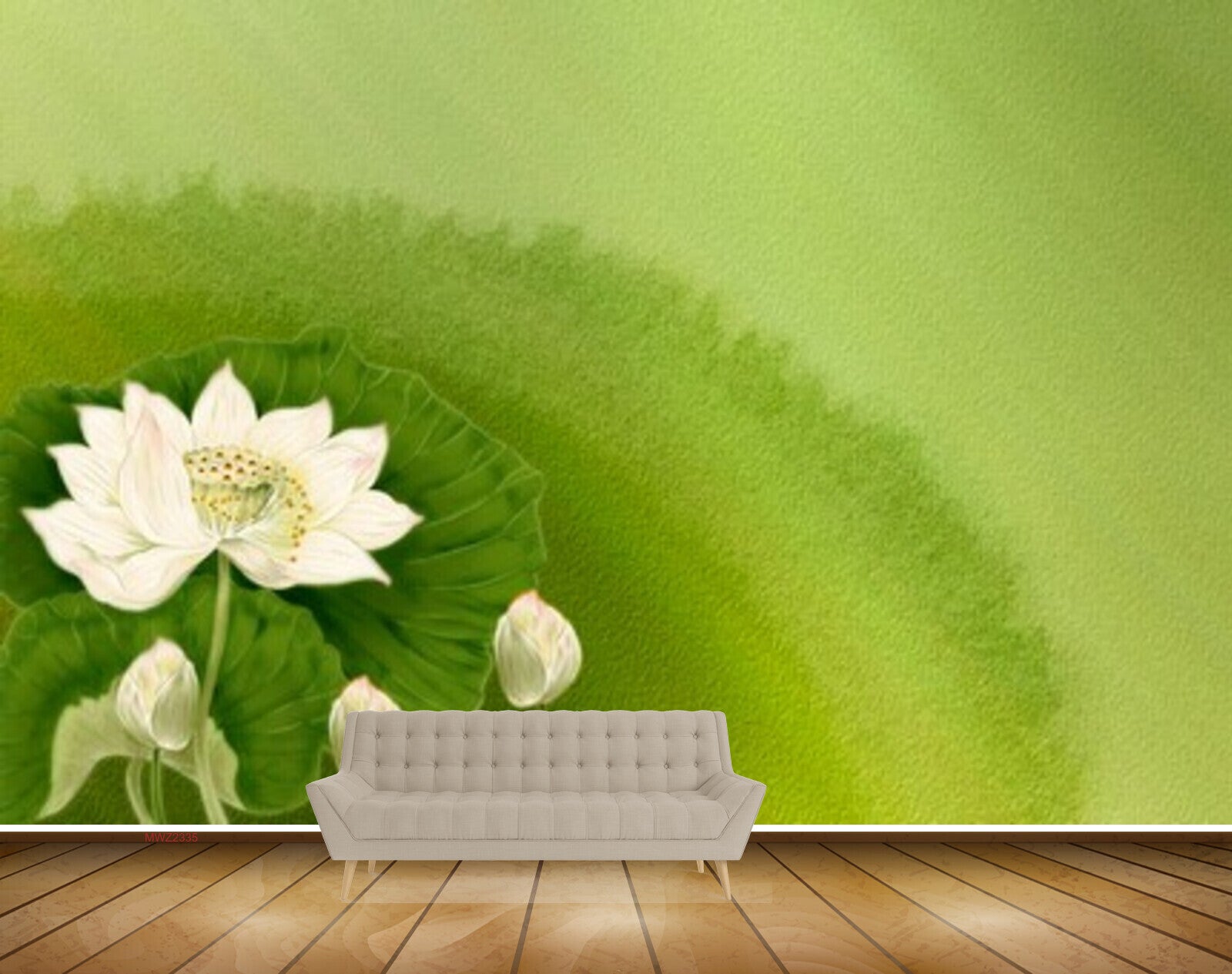 Avikalp MWZ2335 White Lotus Flowers Leaves Pond HD Wallpaper