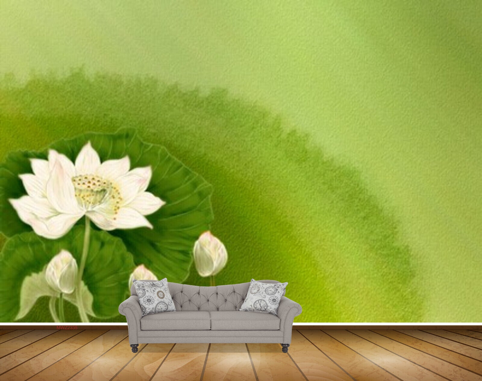Avikalp MWZ2335 White Lotus Flowers Leaves Pond HD Wallpaper