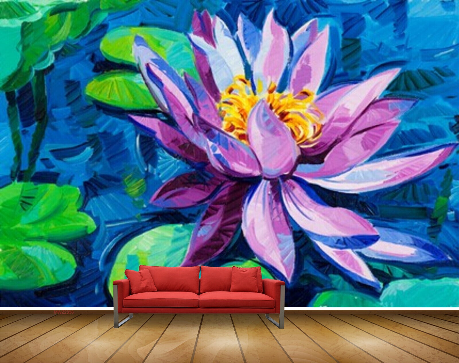 Avikalp MWZ2336 Pink Lotus Flowers Leaves HD Wallpaper