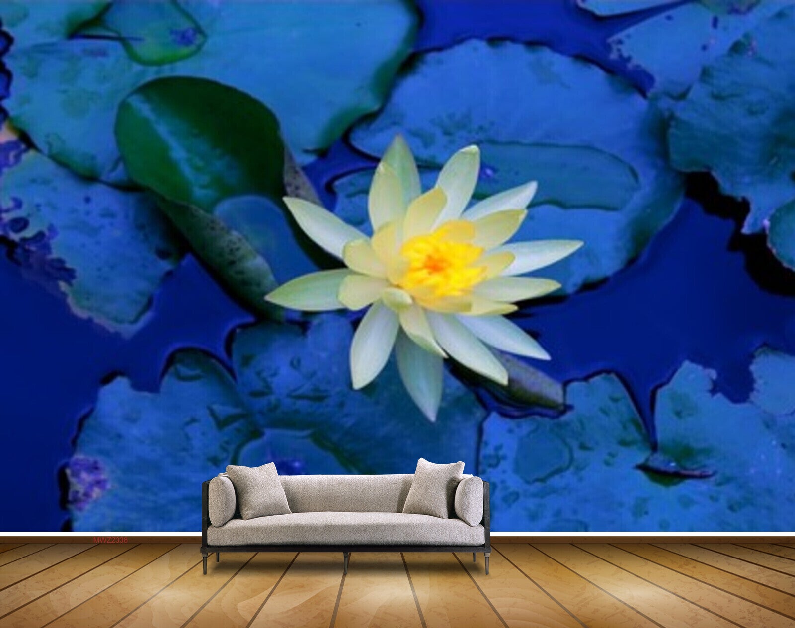 Avikalp MWZ2338 White Lotus Flowers Leaves Pond HD Wallpaper