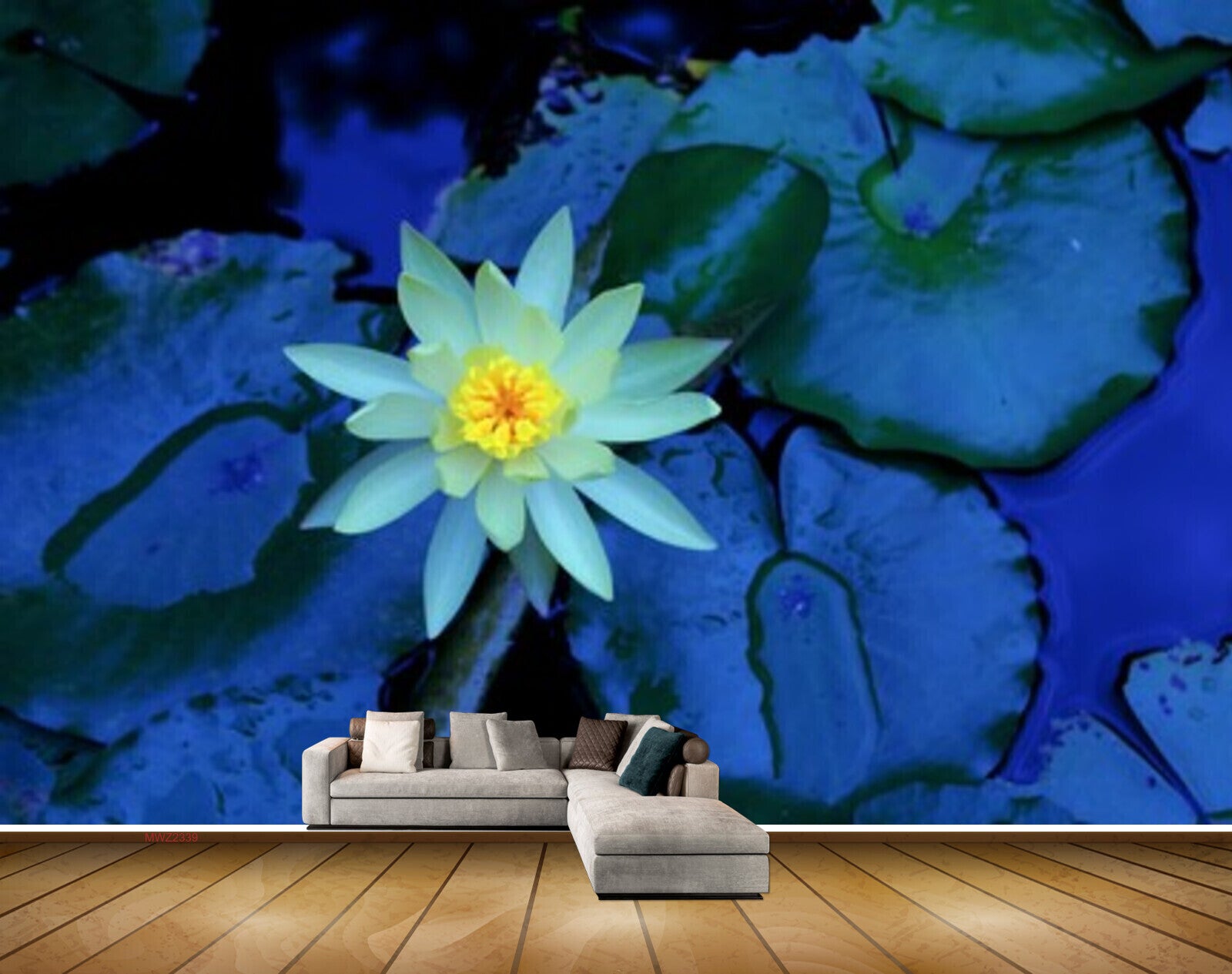 Avikalp MWZ2339 White Lotus Flowers Leaves Pond HD Wallpaper