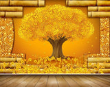 Avikalp MWZ2347 Yellow Flowers Tree HD Wallpaper