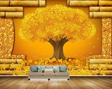 Avikalp MWZ2347 Yellow Flowers Tree HD Wallpaper