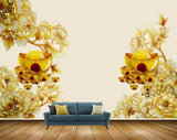 Avikalp MWZ2349 Yellow White Flowers Leaves Boat HD Wallpaper