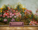 Avikalp MWZ2354 Pink Orange White Flowers Plants Painting HD Wallpaper