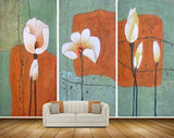 Avikalp MWZ2359 Orange White Tulips Flowers Painting HD Wallpaper