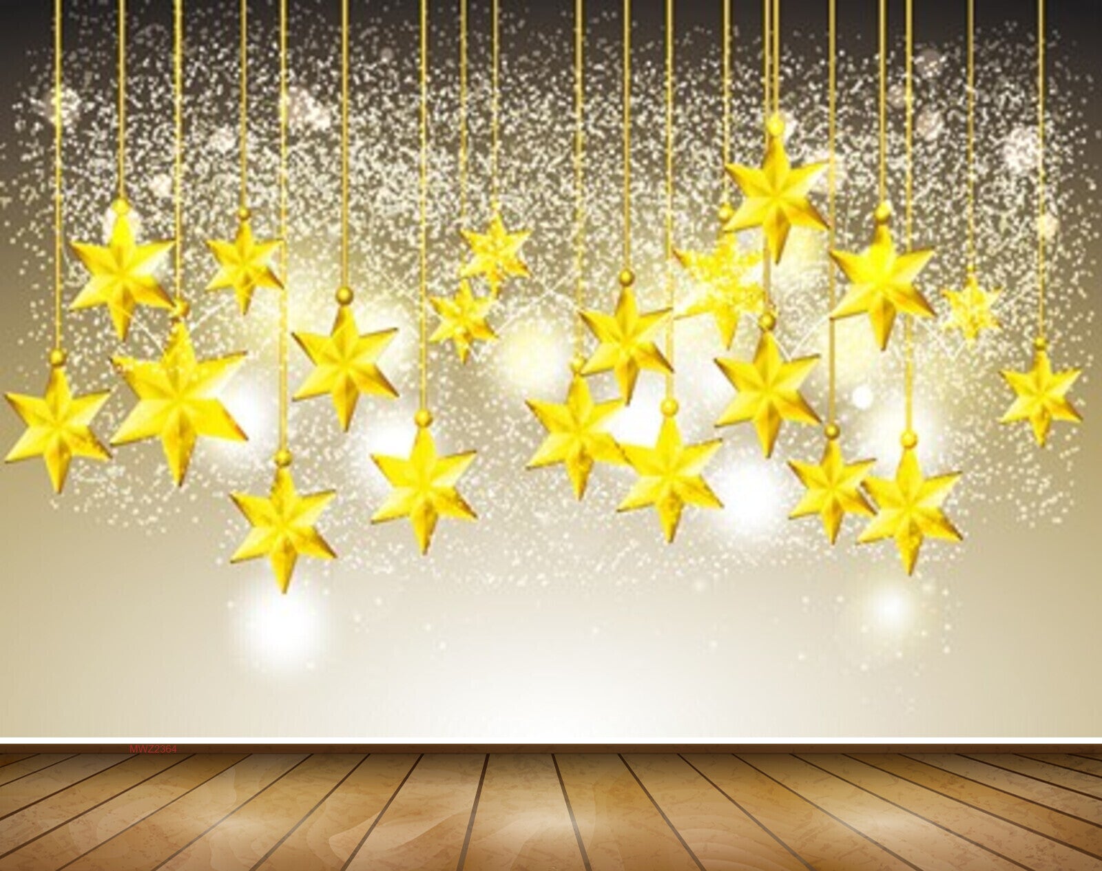 Avikalp MWZ2364 Golden Hanging Stars HD Wallpaper