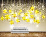 Avikalp MWZ2364 Golden Hanging Stars HD Wallpaper