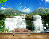 Avikalp MWZ2373 Birds Sun Waterfalls Cranes Flowers Mountain Leaves Nature Pond River Lake Water HD Wallpaper