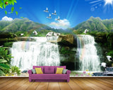 Avikalp MWZ2373 Birds Sun Waterfalls Cranes Flowers Mountain Leaves Nature Pond River Lake Water HD Wallpaper