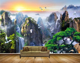 Avikalp MWZ2383 Mountains Waterfalls Birds Trees Sunrise Sunset Clouds Nature Frame HD Wallpaper