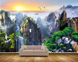 Avikalp MWZ2383 Mountains Waterfalls Birds Trees Sunrise Sunset Clouds Nature Frame HD Wallpaper