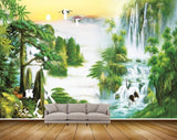 Avikalp MWZ2386 Sun Birds Trees Cranes Pond River Lake Water Mountains Waterfalls HD Wallpaper