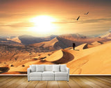 Avikalp MWZ2393 Sun Sandy Man Mountains Birds HD Wallpaper