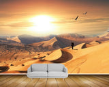 Avikalp MWZ2393 Sun Sandy Man Mountains Birds HD Wallpaper