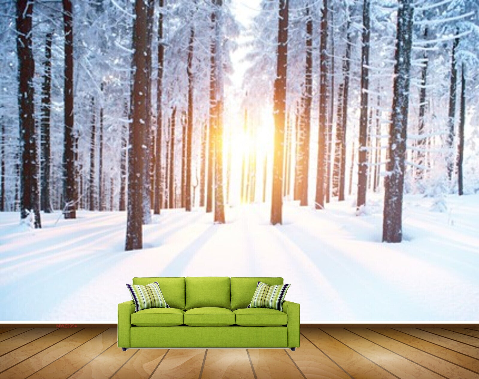 Avikalp MWZ2394 Snow Sun Trees Branches HD Wallpaper