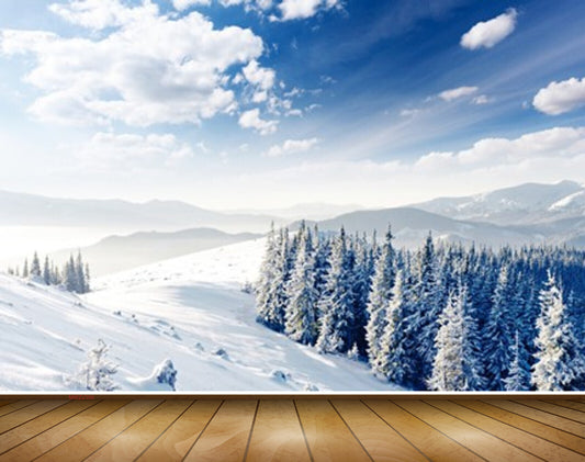 Avikalp MWZ2399 Clouds Snow Trees Mountains HD Wallpaper