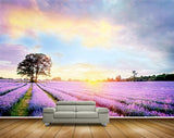 Avikalp MWZ2407 Purple Flowers Trees Sunset Sunrise Clouds HD Wallpaper
