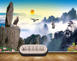 Avikalp MWZ2418 Sunset Sunrise Eagle Mountains Trees Flowers Leaves Clouds HD Wallpaper