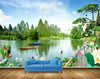 Avikalp MWZ2423 Mountains Trees Pond River Lake Water Birds Boats Flowers Bridge Duck Cranes HD Wallpaper