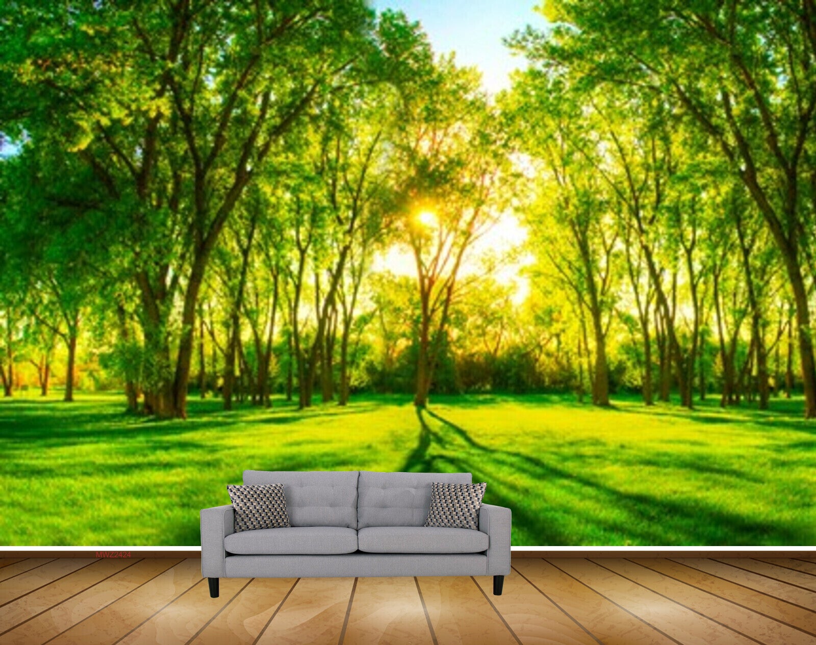 Avikalp MWZ2424 Sun Trees Grass Branches Forest HD Wallpaper