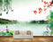 Avikalp MWZ2425 Pond River Lake Water Birds Trees Lotus Flowers House Mountains HD Wallpaper